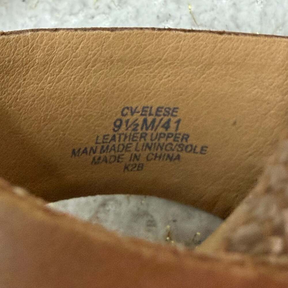 Crown Vintage Elese Leather Ankle Strap Wedge Sandals Size 9.5 M Summer Beach - Picture 3 of 9
